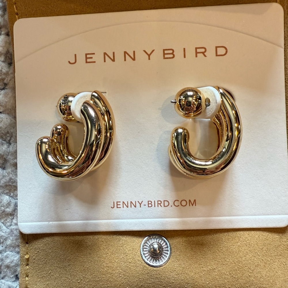 Jenny Bird Gold Sculptural Hoop Earrings